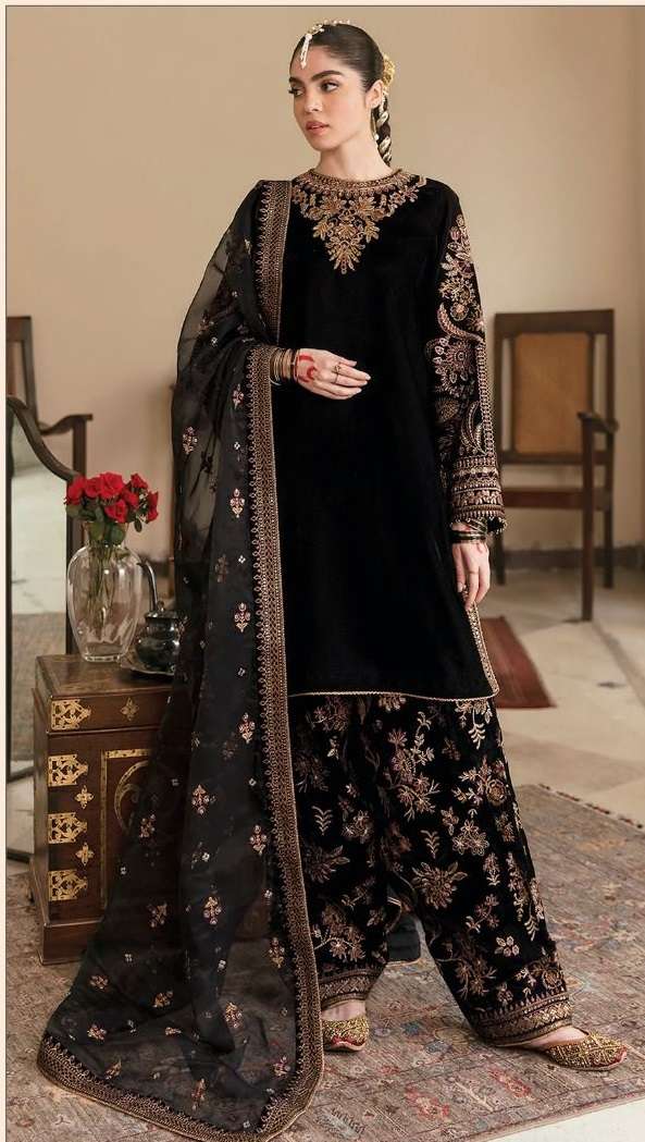 MARIAB embroidered Velevt Open Pic by DEEPSY SUITS 